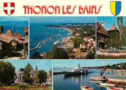 74 - Thonon Les Bains - Multivues - Bateaux - Blasons - CPM - Voir Scans Recto-Verso - Thonon-les-Bains
