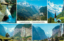 Suisse - BE Berne - Lauterbrunnen - Trummelbachfâlle - Multivues - CPM - Carte Neuve - Voir Scans Recto-Verso - Sonstige & Ohne Zuordnung