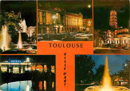 31 - Toulouse - La Nuit - Multivues - Commerces - Automobiles - Jet D'eau - CPM - Voir Scans Recto-Verso - Toulouse