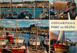 29 - Concarneau - Port De Peche - Multivues - Bateaux - Flamme Postale - Voir Scans Recto Verso  - Concarneau