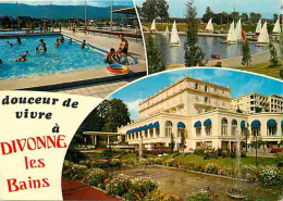 01 - Divonne Les Bains - Multivues - Piscine - Voiles - Flamme Postale - CPM - Voir Scans Recto-Verso  - Divonne Les Bains