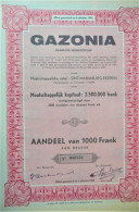 S.A. Gazonia - Aandeel Van 1000 Frank (Sint-mariaburg- Ekeren) - 1960 - Industry