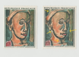 France 1 Timbre Neuf 1971 YT 1673 Bordure Blanche Au Chapeau Pli Supplémentaire Sur La Gorge - Unused Stamps
