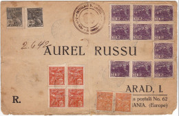 BRAZIL REGISTERED COVER 18 STAMPS TO ARAD ROMANIA - Storia Postale