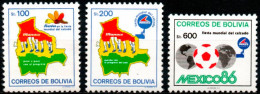 Bolivia 1984 ** CEFIBOL 1216-18. Leather Industry. Map, Shoes, Soccer Ball. Industria Del Cuero. Mapa, Zapatos, Balón. - Bolivien