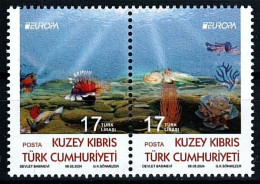 NORTHERN CYPRUS CHIPRE TURCO 2024 EUROPA CEPT Underwater Fauna & Flora 2 Stamps Set Se-tenant MNH ** - 2024