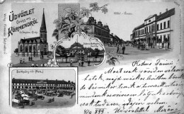Gruss Aus Kormendrol, Udvozlet Kormend, Litho, 1899, Schloss Batthyany, Ev. Templom - Kirche, Batthyany-ter, Kormender - Hungary