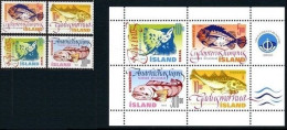 Island - 1998 - Fish - Yv 841/44 + Bl 21 - Fische