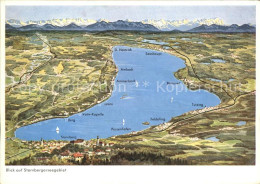 71929385 Starnbergersee Panoramakarte Mit Alpen Buchhof - Starnberg