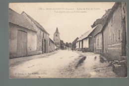 CP - 80 - Morlancourt - Eglise Et Route De Villers - Autres & Non Classés