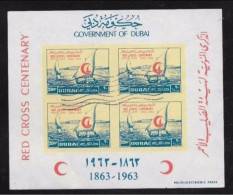 ● DUBAI 1963  RED CROSS  CROCE ROSSA  BF Di P.A. N. 9 Usato Non Dent.  Cat. ? € ️ Lotto N. 1591b ️ - Dubai