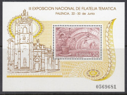 SPANIEN Block 37, Postfrisch **, Nationale Thematische Briefmarkenausstellung FILATEM ’90, Palencia, 1990 - Blocchi & Foglietti