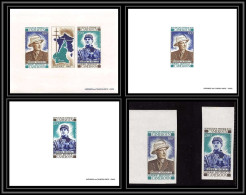 0151a Epreuve De Luxe Deluxe Proof Cameroun N°163/164A De Gaulle + BLOC Non Dentelé Imperf ** MNH.. - De Gaulle (General)