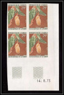 0021c Coin Daté Cameroun 555 Mangue (mango) (fruit Frut) Coin Daté Bloc 4 Non Dentelé Imperf ** MNH - Cameroun (1960-...)