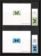 0007 Epreuve De Luxe Deluxe Proof Cameroun N°528/529 Papillons (butterflies) + Non Dentelé Imperf ** MNH - Cameroun (1960-...)