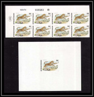 1012 épreuve De Luxe / Deluxe Proof Togo N° 815 Panthere Panther Leopard+ Bloc 8 Non Dentelé Imperf ** MNH - Togo (1960-...)