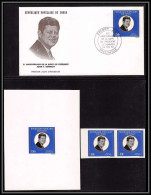 0981 épreuve De Luxe / Deluxe Proof Congo PA N° 181 Kennedy + Non Dentelé Imperf ** MNH + FDC - Kennedy (John F.)