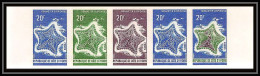 0934 - Cote D'ivoire - N° 314 Etoile De Mer Starfish Essai (proof) Non Dentelé Imperf** MNH Bande De 5 - Muscheln