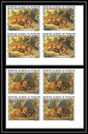 0939 Mauritanie (Mauritania) PA N° 133/134 Tableau (tableaux Painting) Delacroix Lions Non Dentelé Imperf ** Bloc 4 - Big Cats (cats Of Prey)