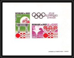 0662 Epreuve De Luxe Collective Proof Niger 174/175 Jeux Olympiques Olympic Games Sapporo 1972  - Niger (1960-...)