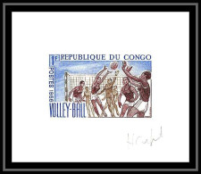 0617a Congo N°190 Volley Ball Le Sport Uni Les Peuples Petit Format Signé Epreuve De Luxe Deluxe Proof - Pallavolo