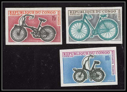 0610b Congo Cycle Velo (Cycling) 3 Valeurs Non Dentelé Imperf ** MNH - Wielrennen