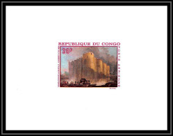 0532 Epreuve De Luxe Deluxe Proof Congo Poste Aerienne PA N°72 Tableau (painting) Chateau Castle La Bastille ROBERT - Autres & Non Classés