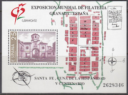 SPANIEN  Block 39, Postfrisch **, GRANADA '92, 1991 - Blocks & Kleinbögen