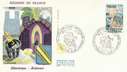 WINE CHAMPAGNE GRAPES COVER  FDC 1977 FRANCE - Wein & Alkohol