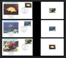 1503 épreuve De Luxe / Deluxe Proof Polynésie (Polynesia) N°160 /162 Poissons (Fish Poisson Fishes) + Fdc Premier Jour - Fishes