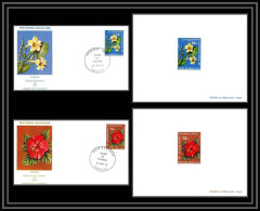 1502 épreuve De Luxe / Deluxe Proof Polynésie (Polynesia) N°119 /120 Fleurs(plants - Flowers) HIBISCUS .. + Fdc TTB - Imperforates, Proofs & Errors