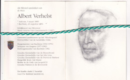 Albert Verhelst-Van Craeymeersch, Ardooie 1899, Kachtem 1994. Ere Burgemeester Kachtem, Schepen Izegem. Foto Tekening - Todesanzeige