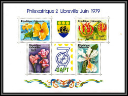 2480 Gabon BF Bloc N°33 Fleur Flowers Flower Fleurs Philexafrique 2 Libreville 1979 Neuf ** Mnh - Gabon