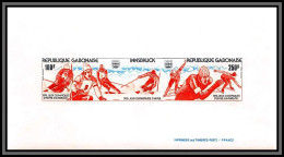 2446 Gabon Gabonaise Bloc N°25 Innsbruck 1976 Jeux Olympiques Olympic Games Bloc MNH ** Non Dentelé Imperf Ski Skating - Hiver 1976: Innsbruck