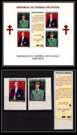 2485 Gabon Gabonaise BF Bloc N°20 De Gaulle Surcharge Overprint 1972 + Timbres Non Dentelé Imperf Neuf ** Mnh - De Gaulle (General)