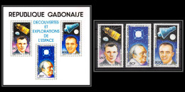 2456 Gabon Gabonaise Bloc BF 38 + PA N°244/246 URANUS 1981 Espace (space) Gagarin Gagarine Shepard Herschel - Gabon