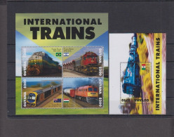 Guyana - 2014 - Iternational Trains - Yv 6414/17 + Bf 589 - Trains