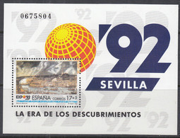 SPANIEN  Block 43, Postfrisch **, EXPO '92 Sevilla, 1992 - Blocks & Kleinbögen