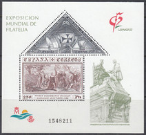 SPANIEN  Block 44, Postfrisch **, 500 Jahre Granada, 1992 - Blocks & Sheetlets & Panes