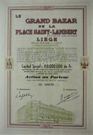 S.A. Le Grand Bazar De La Pl.St.Lambert Liège - Action Au Porteur (1950) - Andere & Zonder Classificatie