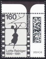 !a! GERMANY 2024 Mi. 3834 MNH SINGLE W/ Top Margin (c) - 125th Birthday Of Lotte Reiniger - Nuovi