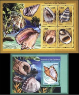 Guyana - 2012 - Shells - Yv 6244/47 + Bf 550 - Muscheln