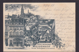 Litho Ansichtskarte Köln Gastronomie Hotel Weidenhof Bas. G. Nöcker Rheinbach - Other & Unclassified