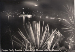 06. FRONTIERE ITALIE/FRANCE LA NUIT. VUE DE MENTON DEPUIS VENTIMIGLIA. 1958. - Menton