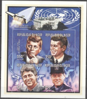 Niger 1997, Space, Kennedy, Clinton, 4val In BF IMPERFORATED - Niger (1960-...)