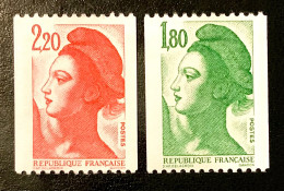 1985 FRANCE N 2378 / 2379 - MARIANNE TYPE LIBERTÉ ROULETTE - NEUF** - Unused Stamps