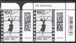 !a! GERMANY 2024 Mi. 3834 MNH Horiz.PAIR From Upper Right Corner - 125th Birthday Of Lotte Reiniger - Unused Stamps