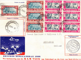 SOUTH AFRICA - 1938 Netherlands To South Africa To Denmark Air Mail Cover As Scans - Afrique Du Sud-Ouest (1923-1990)