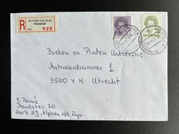 NETHERLANDS 1994 REGISTERED LETTER ALPHEN AAN DEN RIJN HERENHOF TO UTRECHT 18-05-1994 NEDERLAND AANGETEKEND - Briefe U. Dokumente