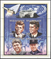 Niger 1997, Space, Kennedy, Clinton, 4val In BF - Kennedy (John F.)